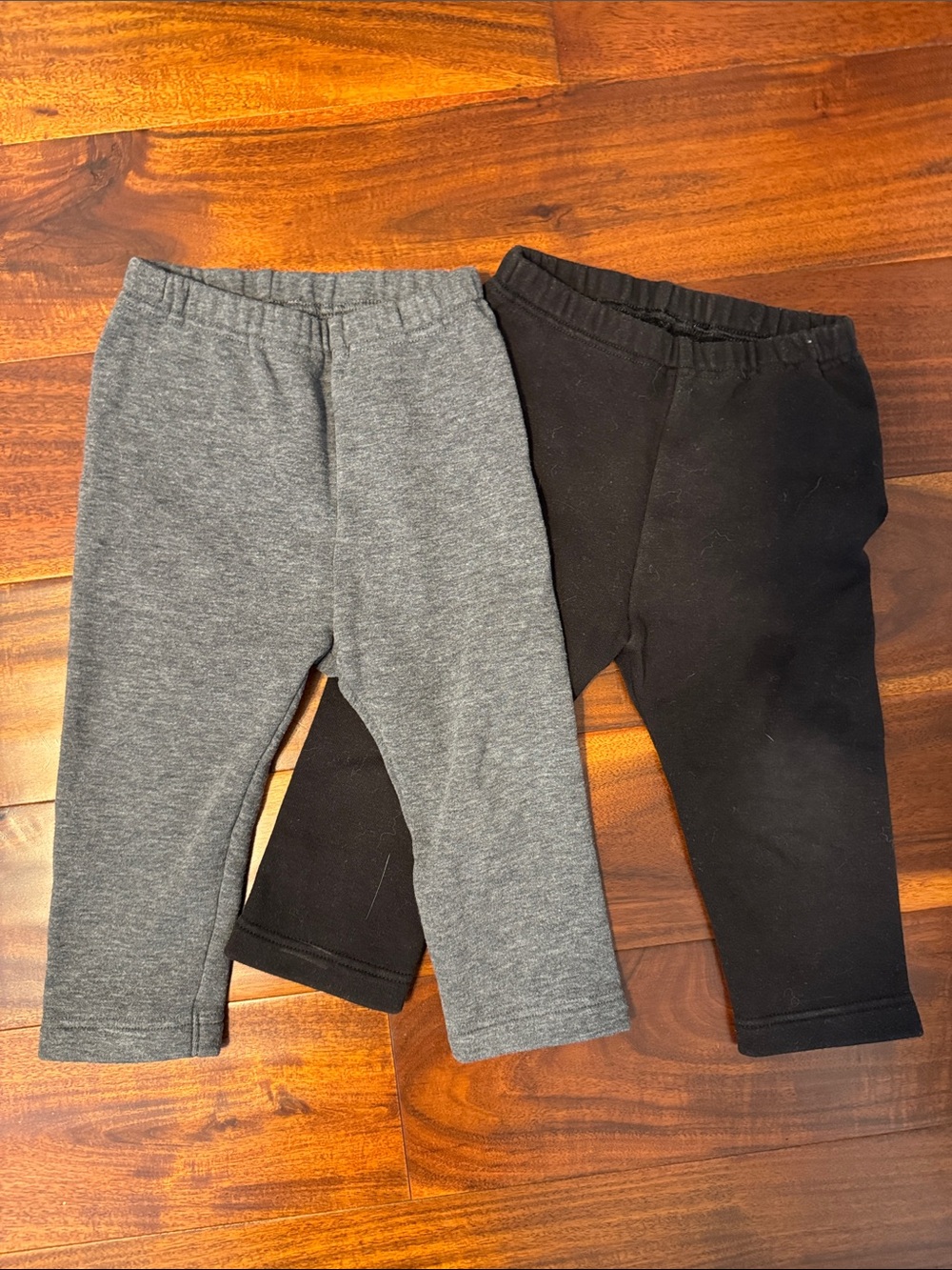 Baby Uniqlo Fleece Leggings - Gray & Black
